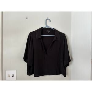 J.Crew 100%Viscose Bungalow Popover Top Short sleeved blouse V-neck Size L